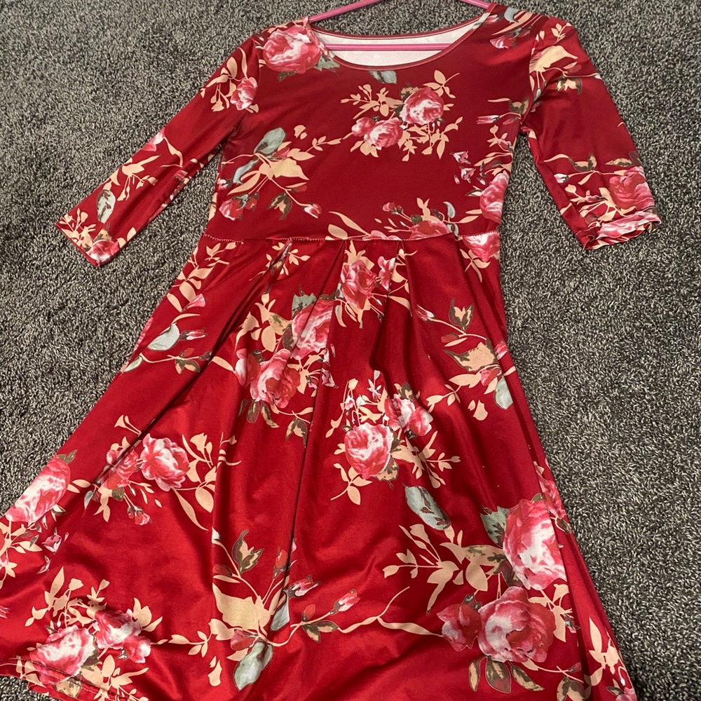 Red floral Dress